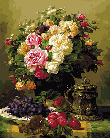 Malen nach Zahlen fŸr Erwachsene |ÊPortrait von Blumen | Figured'Art