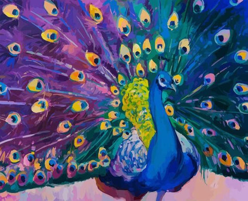 Malen nach Zahlen fŸr Erwachsene |ÊGroßer Pfau | Figured'Art