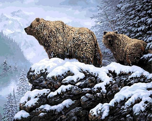 Malen nach Zahlen Erwachsene Bären Figured'Art
