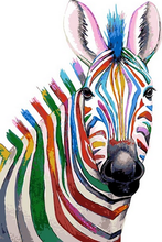 Laden Sie das Bild in den Galerie-Viewer, Malen nach Zahlen fŸr Erwachsene |ÊFarbiges Zebra | Figured&#39;Art