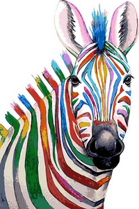 Malen nach Zahlen fŸr Erwachsene |ÊFarbiges Zebra | Figured'Art