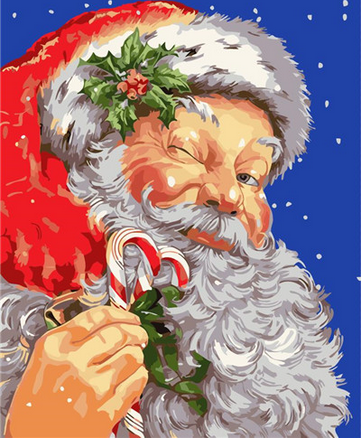 Malen nach Zahlen fŸr Erwachsene |ÊZwinkernder Weihnachtsmann | Figured'Art