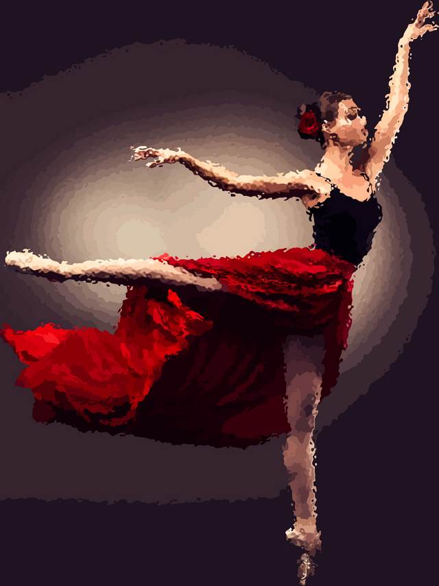 Malen nach Zahlen fŸr Erwachsene |ÊBallerina auf den Zehen 2 | Figured'Art