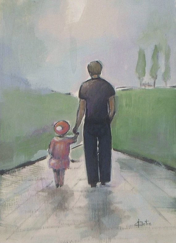 Malen nach Zahlen Erwachsene Vater und Tochter Figured'Art
