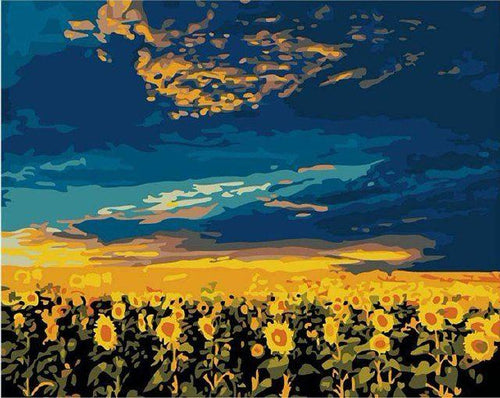 Malen nach Zahlen fŸr Erwachsene |ÊGroßes Sonnenblumenfeld | Figured'Art