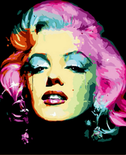 Laden Sie das Bild in den Galerie-Viewer, Malen nach Zahlen fŸr Erwachsene |ÊMarilyn Monroe mit rosarten Haaren | Figured&#39;Art