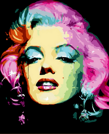 Malen nach Zahlen fŸr Erwachsene |ÊMarilyn Monroe mit rosarten Haaren | Figured'Art