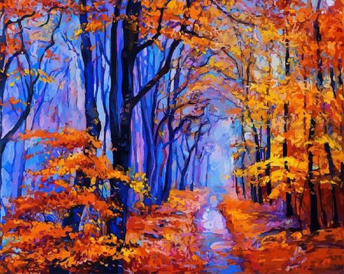 Malen nach Zahlen fŸr Erwachsene |ÊIm Wald im Herbst | Figured'Art