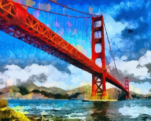 Malen nach Zahlen fŸr Erwachsene |ÊSan Francisco Brücke | Figured'Art