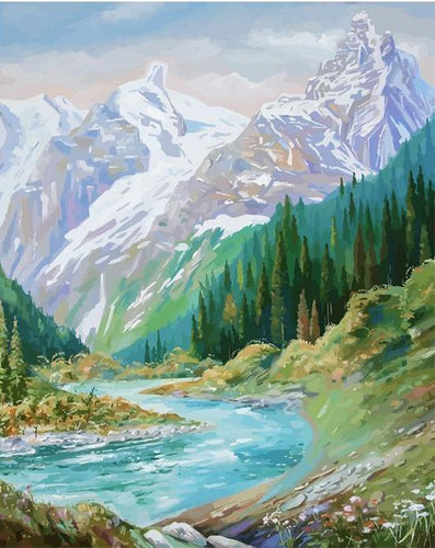 Malen nach Zahlen fŸr Erwachsene |ÊBlick auf den Bach | Figured'Art