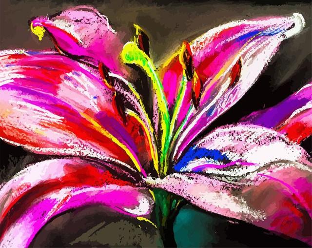 Malen nach Zahlen fŸr Erwachsene |ÊFarbige Blume | Figured'Art