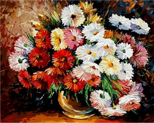 Malen nach Zahlen für Erwachsene | Margeritenstrauß  | Figured'Art