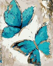 Laden Sie das Bild in den Galerie-Viewer, Malen nach Zahlen für Erwachsene | Blaue Schmetterlinge | Figured&#39;Art