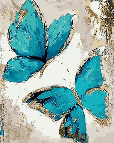 Malen nach Zahlen für Erwachsene | Blaue Schmetterlinge | Figured'Art