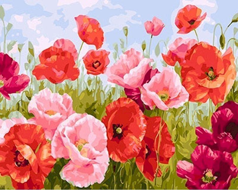 Malen nach Zahlen – Rote Blumen 2 – Figured'Art