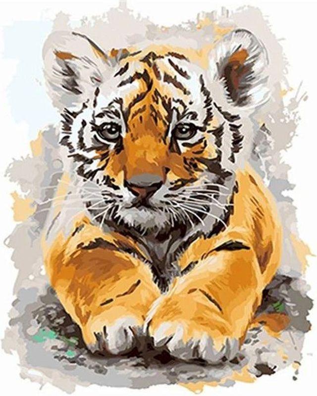 Malen nach Zahlen für Erwachsene | Junger Tiger | Figured'Art