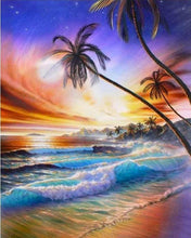 Laden Sie das Bild in den Galerie-Viewer, Malen nach Zahlen für Erwachsene | Strand und Palmen | Figured&#39;Art