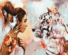 Laden Sie das Bild in den Galerie-Viewer, Malen nach Zahlen für Erwachsene | Frau und Tiger | Figured&#39;Art