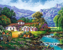 Laden Sie das Bild in den Galerie-Viewer, Malen nach Zahlen für Erwachsene | Ruhiges Haus am Fluss | Figured&#39;Art