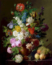 Laden Sie das Bild in den Galerie-Viewer, Malen nach Zahlen für Erwachsene | Vase de Fleurs Raisins et Pêches – Jan Frans van Dael | Figured&#39;Art