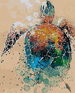 Malen nach Zahlen für Erwachsene | Schildkröte abstrakt | Figured'Art