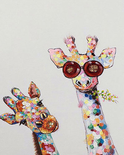 Malen nach Zahlen Figured'Art – Duo von Pop Art Giraffen