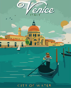 Malen nach Zahlen Figured'Art – Reiseposter Venedig, Stadt des Wassers