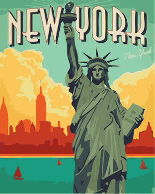 Malen nach Zahlen Figured'Art – Reiseposter New York City