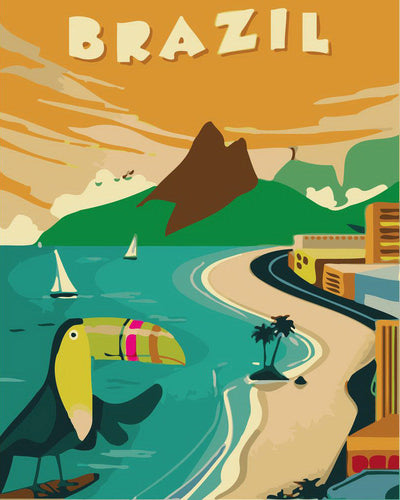 Malen nach Zahlen Figured'Art – Reiseposter Brasilien