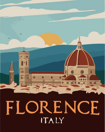 Malen nach Zahlen Figured'Art – Reiseposter Florenz, Italien