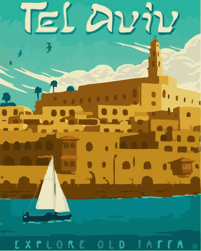 Malen nach Zahlen Figured'Art – Reiseposter Tel Aviv