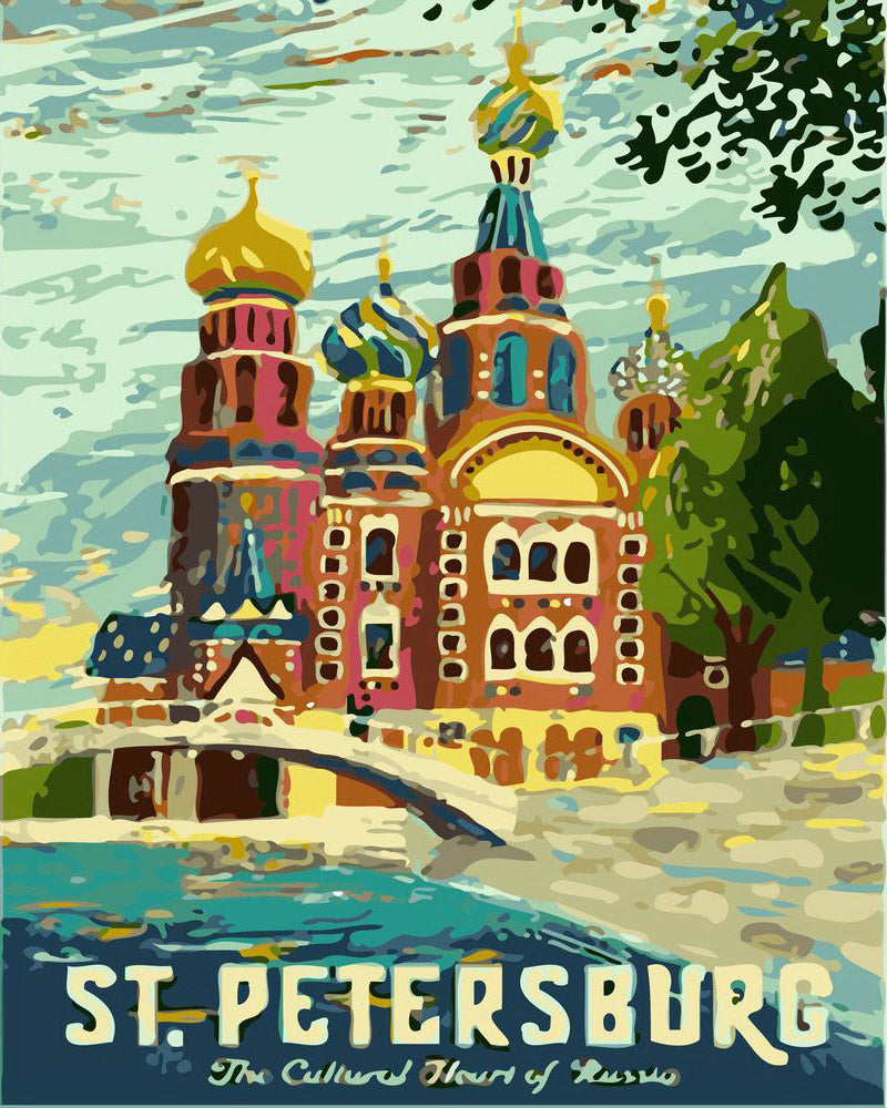 Malen nach Zahlen Figured'Art – Reiseposter Sankt Petersburg