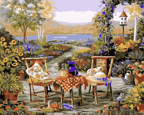 Malen nach Zahlen – Abendessen am See