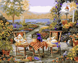Malen nach Zahlen – Abendessen am See