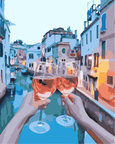 Malen nach Zahlen – Aperitif am Kanal