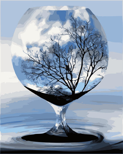Malen nach Zahlen – Baum in einem Glas