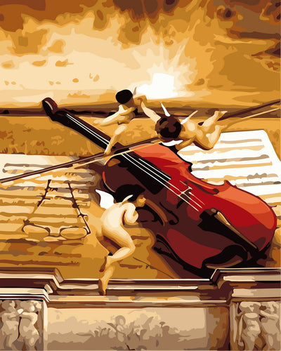Malen nach Zahlen – Kleine Engel und Violine