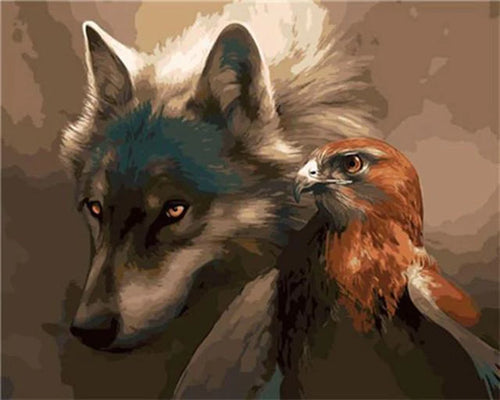 Malen nach Zahlen – Der Wolf und der Adler