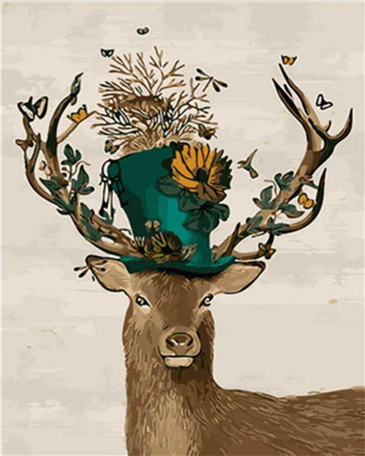 Malen nach Zahlen – Hirsch und sein Hut