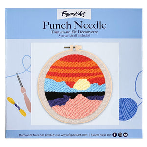 Punch Needle Meer bei Sonnenuntergang