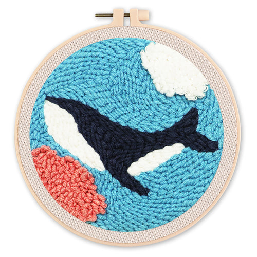 Punch Needle set Orca im Meer