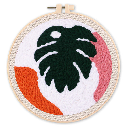 Punch Needle set Großes grünes Blatt