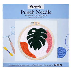 Punch Needle Großes grünes Blatt