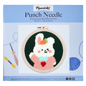 Punch Needle Kleiner winkender Hase