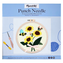 Laden Sie das Bild in den Galerie-Viewer, Punch Needle Eine Biene und Sonnenblumen