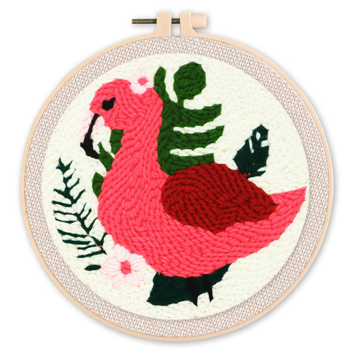 Punch Needle set Sommer-Flamingo