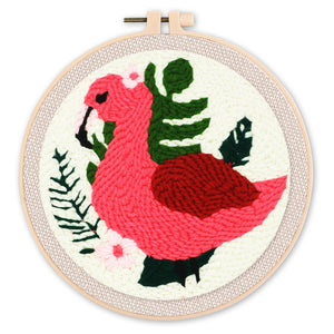 Punch Needle set Sommer-Flamingo