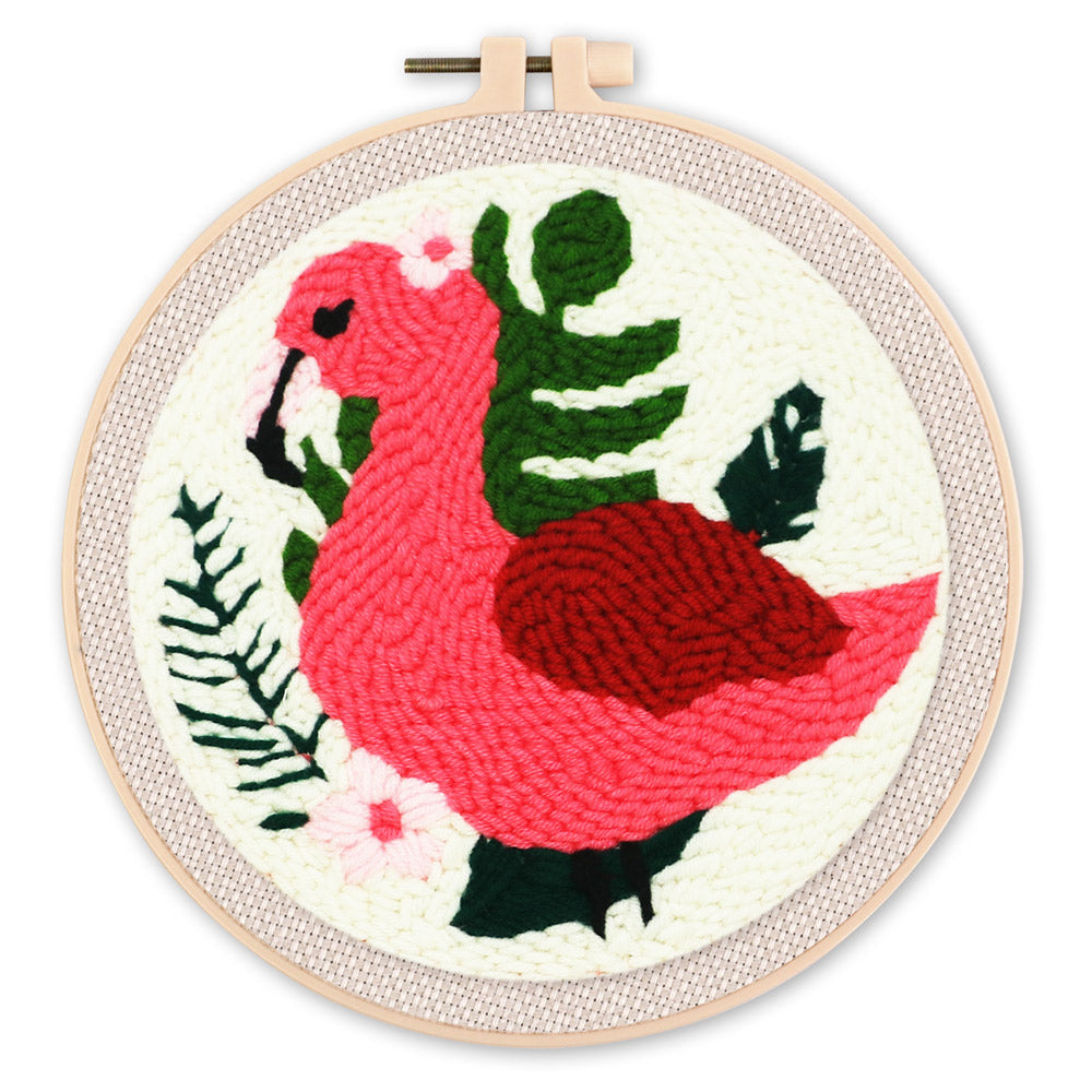 Punch Needle set Sommer-Flamingo