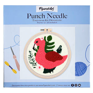 Punch Needle Sommer-Flamingo