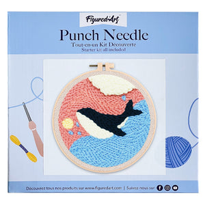 Punch Needle Hübscher blauer Wal